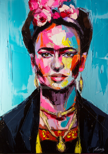 Картина под названием "Frida" - Lana Frey, Подлинное произведение искусства, Масло