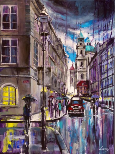 Painting titled "Praga. Mostecka." by Lana Frey, Original Artwork, Acrylic Mounted on Wood Stretcher frame