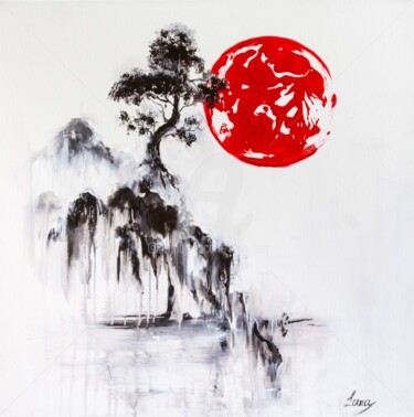 Картина под названием "Soaring island" - Lana Frey, Подлинное произведение искусства, Акрил Установлен на Деревянная рама дл…