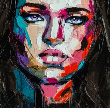 Картина под названием "Purple sadness" - Lana Frey, Подлинное произведение искусства, Масло