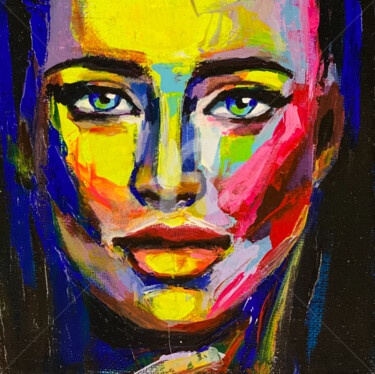 Картина под названием "Flare" - Lana Frey, Подлинное произведение искусства, Акрил Установлен на Деревянная рама для носилок