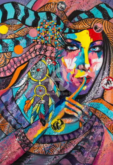 Картина под названием "In your dreams" - Lana Frey, Подлинное произведение искусства, Масло Установлен на Деревянная рама дл…