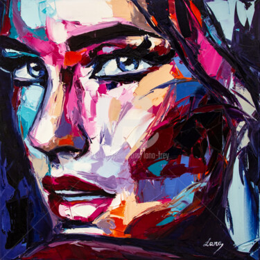Картина под названием "Turn to blues" - Lana Frey, Подлинное произведение искусства, Масло Установлен на Деревянная рама для…