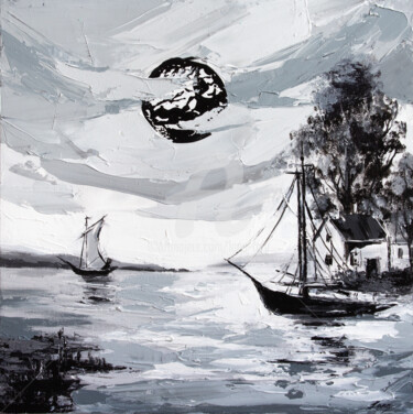 Peinture intitulée "Page of the sea" par Lana Frey, Œuvre d'art originale, Acrylique Monté sur Châssis en bois