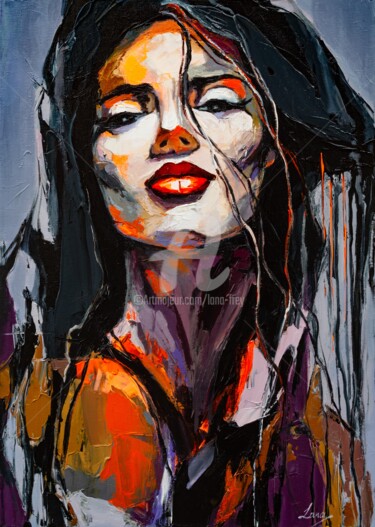 Картина под названием "Siren" - Lana Frey, Подлинное произведение искусства, Акрил Установлен на Деревянная рама для носилок
