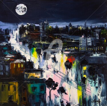 Peinture intitulée "Soud of the Moon" par Lana Frey, Œuvre d'art originale, Huile Monté sur Châssis en bois