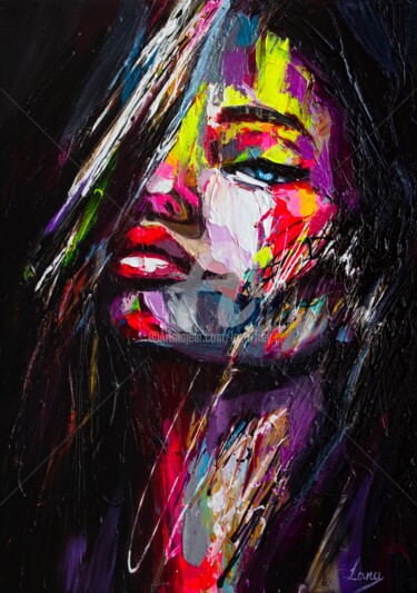 Картина под названием "Between the lines" - Lana Frey, Подлинное произведение искусства, Акрил Установлен на Деревянная рама…