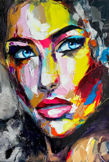 Картина под названием "Silver stroke" - Lana Frey, Подлинное произведение искусства, Масло Установлен на Деревянная рама для…