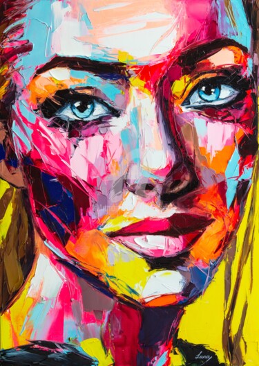 Картина под названием "Sweet music" - Lana Frey, Подлинное произведение искусства, Масло Установлен на Деревянная рама для н…