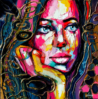 Картина под названием "Mneme" - Lana Frey, Подлинное произведение искусства, Акрил Установлен на Деревянная рама для носилок