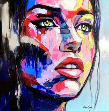 Картина под названием "Forget-me-not" - Lana Frey, Подлинное произведение искусства, Акрил Установлен на Деревянная рама для…