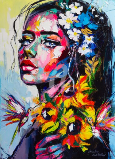 Картина под названием "Centaur’s Flower" - Lana Frey, Подлинное произведение искусства, Масло