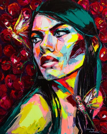 Peinture intitulée "Cherry on top" par Lana Frey, Œuvre d'art originale, Huile
