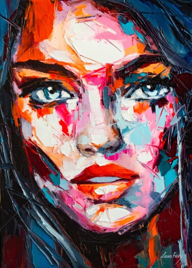 Картина под названием "Keep an eye" - Lana Frey, Подлинное произведение искусства, Масло Установлен на Деревянная рама для н…