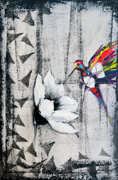 Картина под названием "Illusion of color" - Lana Frey, Подлинное произведение искусства, Акрил Установлен на Деревянная рама…