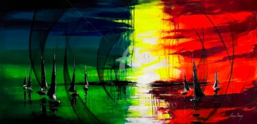 Malerei mit dem Titel "Absorbing color shi…" von Lana Frey, Original-Kunstwerk, Acryl