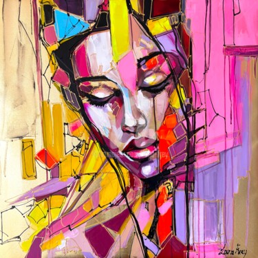 Картина под названием "Baisti" - Lana Frey, Подлинное произведение искусства, Акрил Установлен на Деревянная рама для носилок
