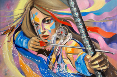Картина под названием "DreamCatcher II" - Lana Frey, Подлинное произведение искусства, Масло
