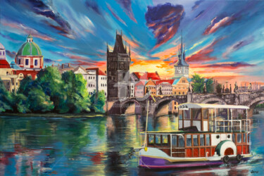 Painting titled "Prague's fairytales" by Lana Frey, Original Artwork, Acrylic