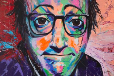Painting titled "Woody Allen" by Lana Frey, Original Artwork, Acrylic