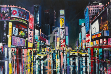 Painting titled "New York" by Lana Frey, Original Artwork, Oil