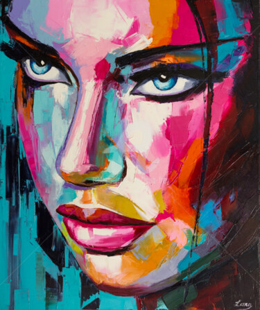 Картина под названием "Eyes of blue" - Lana Frey, Подлинное произведение искусства, Масло