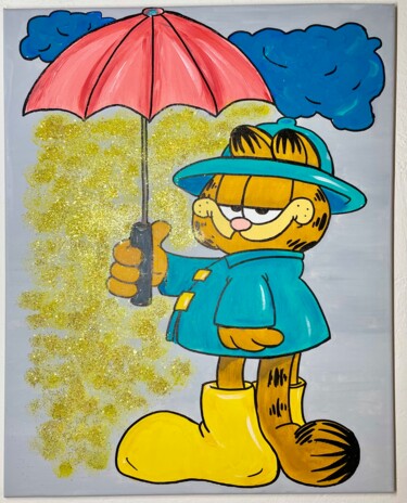 Pintura intitulada "Raining gold" por Lana Graule, Obras de arte originais, Acrílico