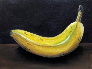 Pintura intitulada "Hey you (banana)" por Lana Krainova, Obras de arte originais, Óleo Montado em Armação em madeira
