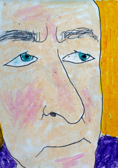 Drawing titled "A portrait of a man" by Lana Krainova, Original Artwork, Pastel