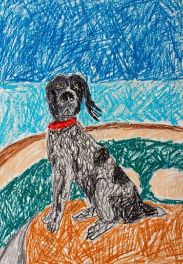 제목이 "Doggy"인 그림 Lana Krainova로, 원작, 파스텔