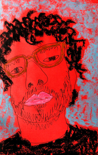 Рисунок под названием "Red guy" - Lana Krainova, Подлинное произведение искусства, Пастель