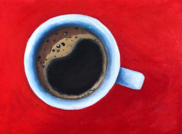 Painting titled "Erti kava (a coffee)" by Lana Krainova, Original Artwork, Oil
