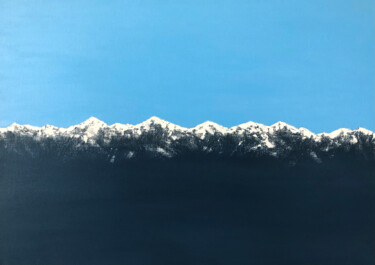 Malerei mit dem Titel "Snowy mountains" von Lana Krainova, Original-Kunstwerk, Acryl Auf Keilrahmen aus Holz montiert