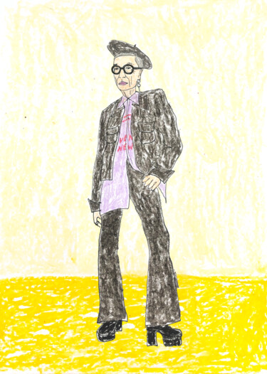 Dibujo titulada "Black suit" por Lana Krainova, Obra de arte original, Pastel