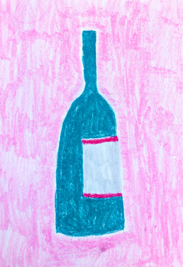 Drawing titled "Wine bottle II" by Lana Krainova, Original Artwork, Pastel