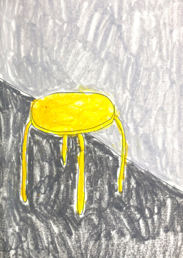 Drawing titled "Yellow stool" by Lana Krainova, Original Artwork, Pastel