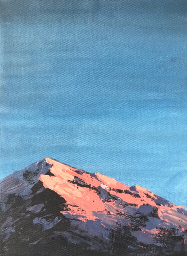 Painting titled "Sunset mountains, 4…" by Lana Krainova, Original Artwork, Acrylic