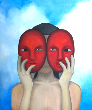 Картина под названием "Masques" - Lana Krainova, Подлинное произведение искусства, Масло