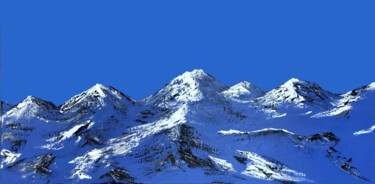 Pittura intitolato "Snowy mountains II" da Lana Krainova, Opera d'arte originale, Olio Montato su Telaio per barella in legno