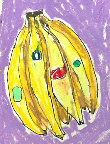 Zeichnungen mit dem Titel "Bananas" von Lana Krainova, Original-Kunstwerk, Pastell