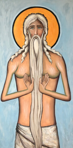 Картина под названием "Jesus Lord" - Lana Krainova, Подлинное произведение искусства, Масло Установлен на Деревянная рама дл…