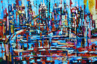 Schilderij getiteld "Big city" door Lana Light S., Origineel Kunstwerk, Olie