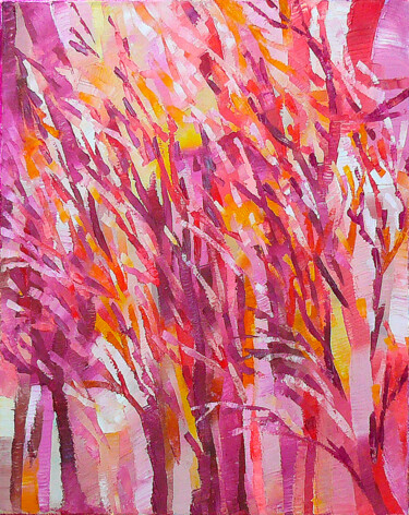 Schilderij getiteld "Autumn forest" door Lana Light S., Origineel Kunstwerk, Olie