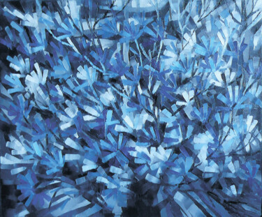 Malerei mit dem Titel "Blue tree" von Lana Light S., Original-Kunstwerk, Öl