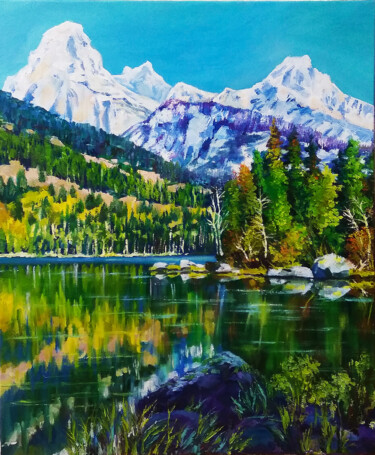 Painting titled "Glacier National Pa…" by Lana Light S., Original Artwork, Oil