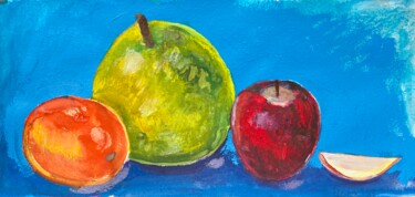 Drawing titled "Fruits drawing" by Lana Mur, Original Artwork, Pastel