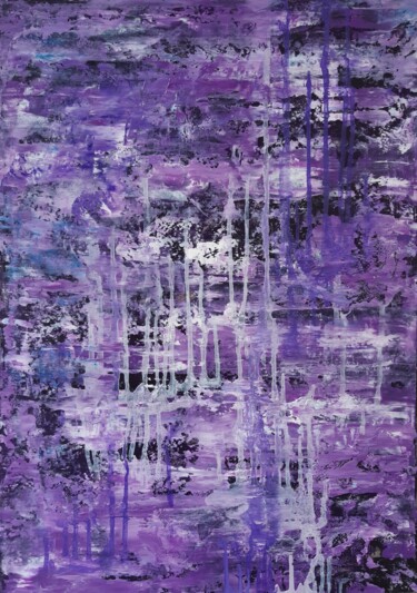 Painting titled "Violet abstraction2" by Lana Pochikian, Original Artwork, Oil