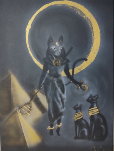 Картина под названием "Тайны Египта" - Лана Ромашкан, Подлинное произведение искусства, Аэрограф