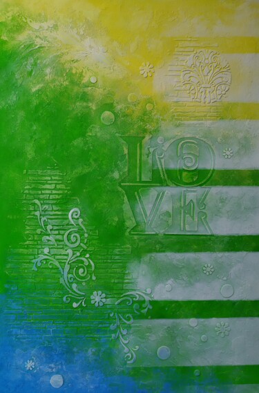 Картина под названием "Reflections on a su…" - Lana Vereshchagina, Подлинное произведение искусства, Акрил Установлен на Дер…