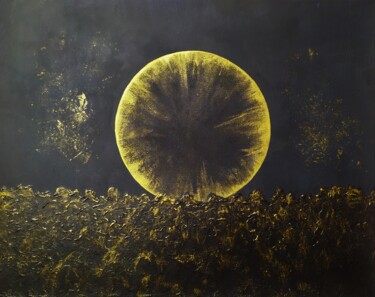 Schilderij getiteld "Black sun" door Lana Vereshchagina, Origineel Kunstwerk, Acryl